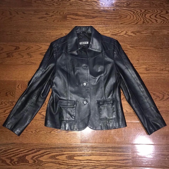 Vintage Black Leather Blazer - Picture 6 of 6